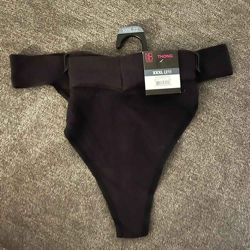 New! NoBo Black Thong Panties